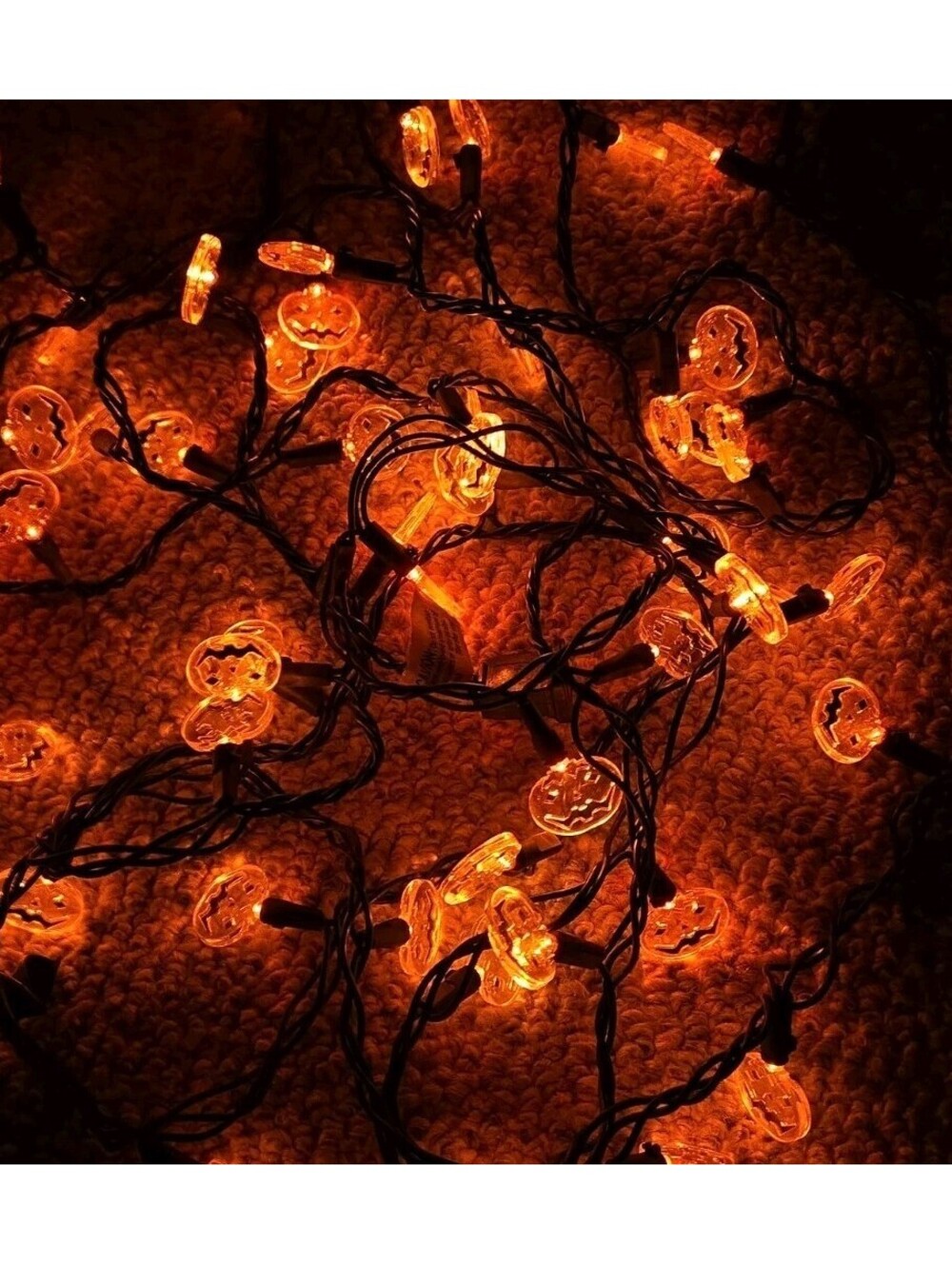 Halloween String Lights Pumpkin Shape Bulbs 10ft Cord 60 Bulbs